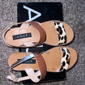 AQUA Leopard Print Sandals Size 7